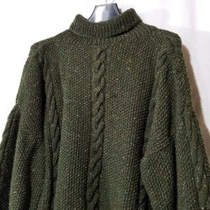 Unbranded hand knitted green turtleneck sweater